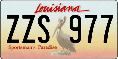LA license plate ZZS977