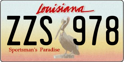 LA license plate ZZS978