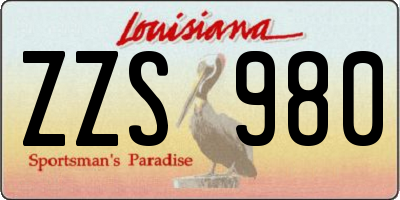 LA license plate ZZS980