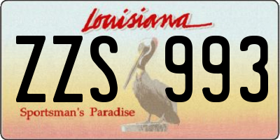 LA license plate ZZS993