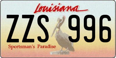 LA license plate ZZS996