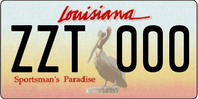LA license plate ZZT000