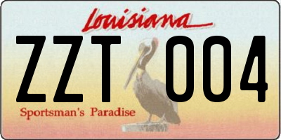 LA license plate ZZT004