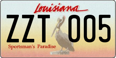 LA license plate ZZT005