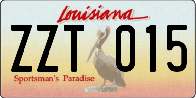 LA license plate ZZT015