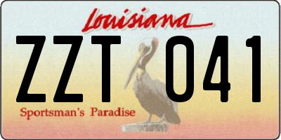 LA license plate ZZT041