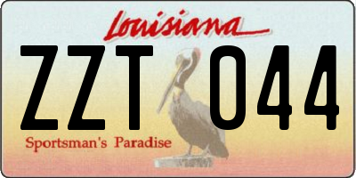 LA license plate ZZT044