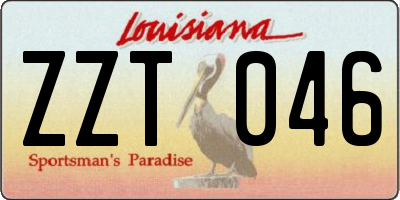 LA license plate ZZT046