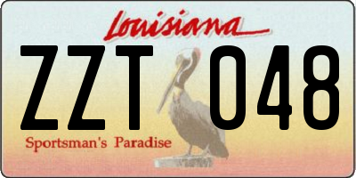 LA license plate ZZT048