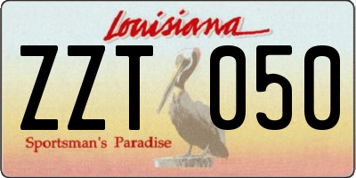 LA license plate ZZT050