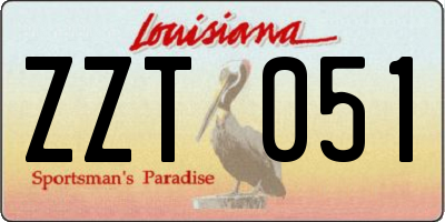 LA license plate ZZT051