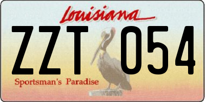 LA license plate ZZT054