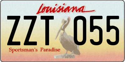 LA license plate ZZT055