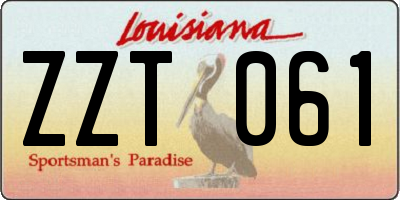 LA license plate ZZT061