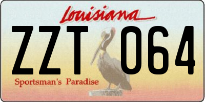 LA license plate ZZT064