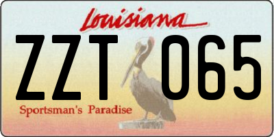 LA license plate ZZT065