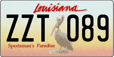 LA license plate ZZT089