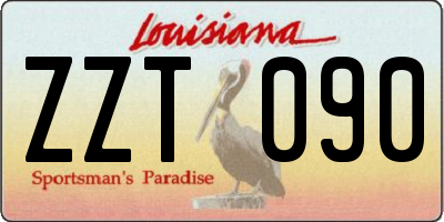 LA license plate ZZT090