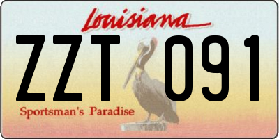 LA license plate ZZT091