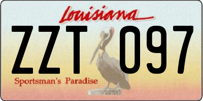 LA license plate ZZT097