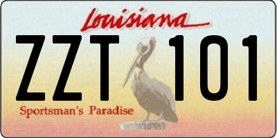 LA license plate ZZT101