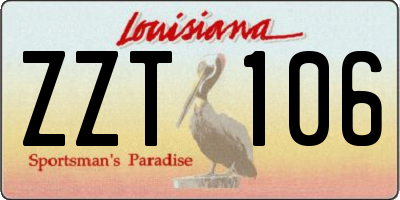 LA license plate ZZT106