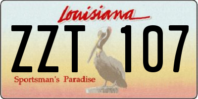 LA license plate ZZT107