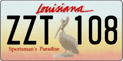 LA license plate ZZT108