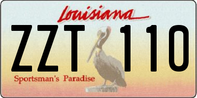 LA license plate ZZT110