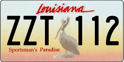 LA license plate ZZT112