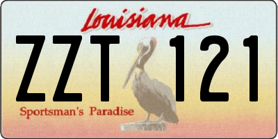 LA license plate ZZT121