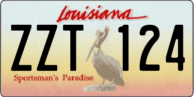 LA license plate ZZT124