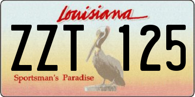 LA license plate ZZT125