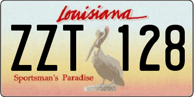 LA license plate ZZT128