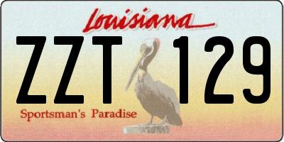 LA license plate ZZT129