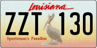 LA license plate ZZT130