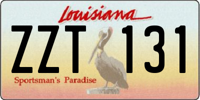 LA license plate ZZT131