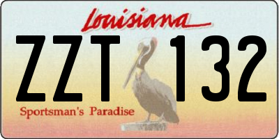 LA license plate ZZT132