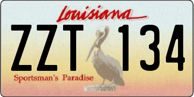 LA license plate ZZT134