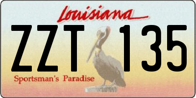 LA license plate ZZT135