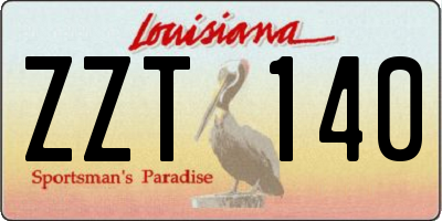 LA license plate ZZT140