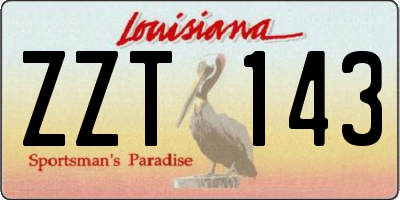 LA license plate ZZT143