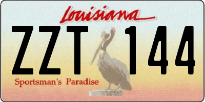 LA license plate ZZT144