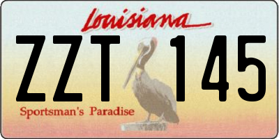 LA license plate ZZT145