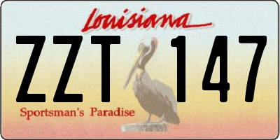 LA license plate ZZT147