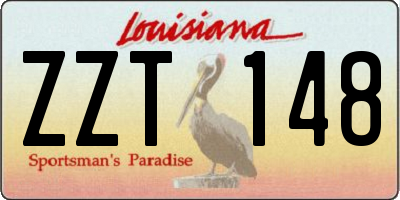 LA license plate ZZT148