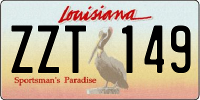 LA license plate ZZT149