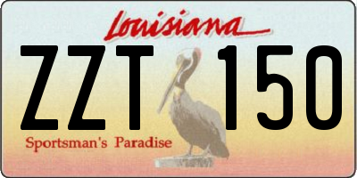 LA license plate ZZT150