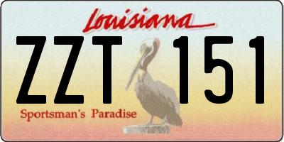 LA license plate ZZT151