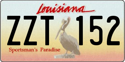 LA license plate ZZT152